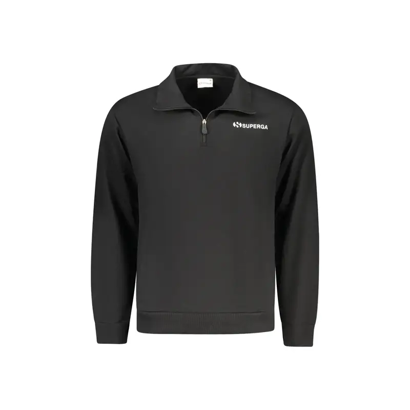 Felpa Maniche Lunghe Uomo Nera Stampa Logo Nero