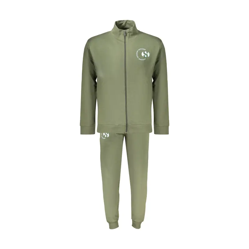 Felpa Tuta Sportiva Uomo Verde Stampa in Rilievo