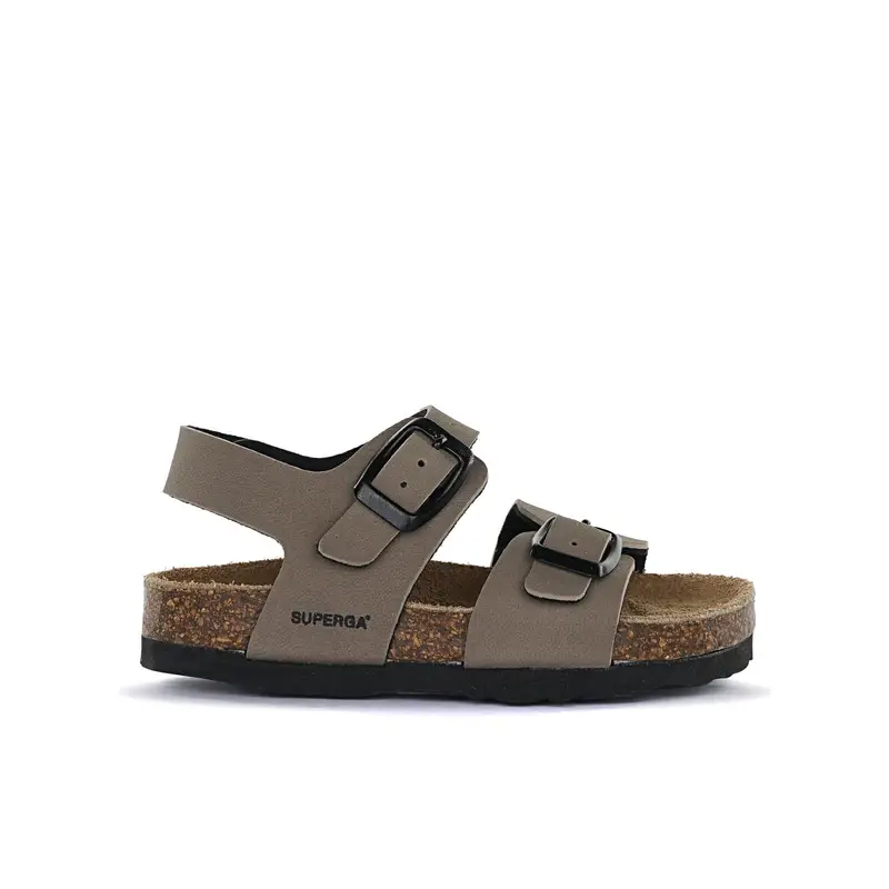 Sandali da bimbo marroni con fondo effetto sughero