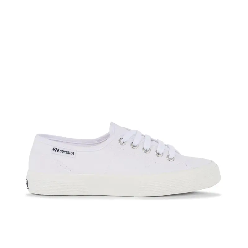 Sneakers tennis bianche in tessuto da donna