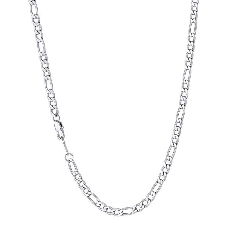 SUPLIGHT Collana Uomo Acciaio Maglia Figaro 4mm