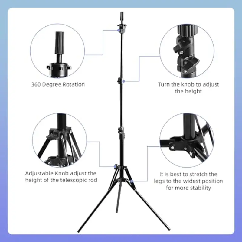Supporto per parrucca da 19 a 61 pollici, pieghevole, testa di parrucchiere, supporto regolabile per cosmetologia miniatura 3