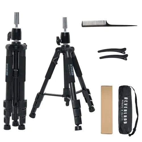 Supporto per parrucca da 52" (132cm), con base antiscivolo, supporto per parrucca regolabile ad alta resistenza, con