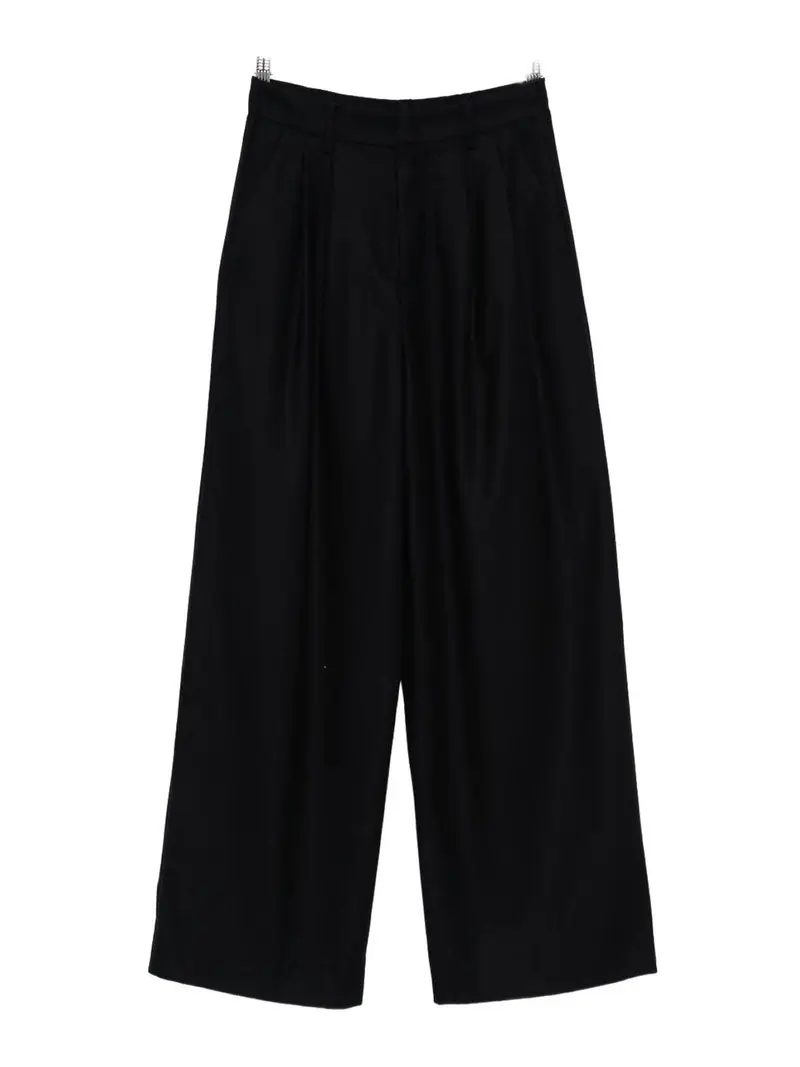 Pantaloni in Misto Seta Blu