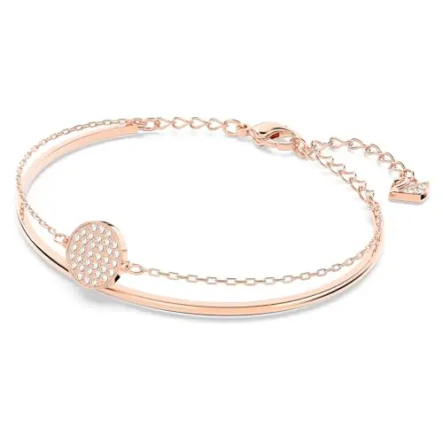 Swarovski Bracciale Rigido Ginger, Bianco, Placcato Oro Rosa miniatura 2