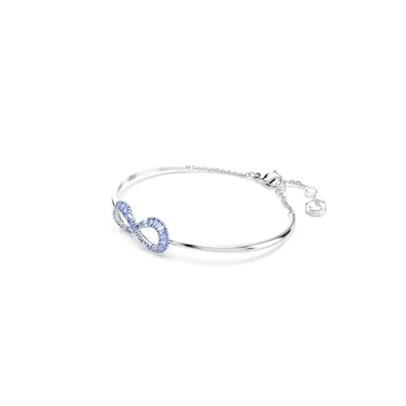 Swarovski Bracciale rigido Hyperbola, Infinito, Blu, Placcato rodio miniatura 2