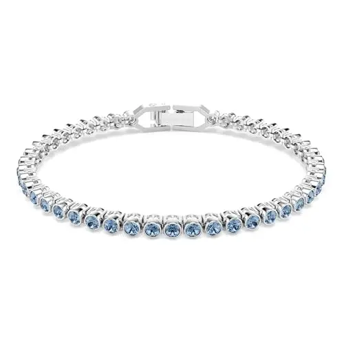 Swarovski Bracciale Tennis Imber Emily, Taglio Round, Blu, Placcato rodio