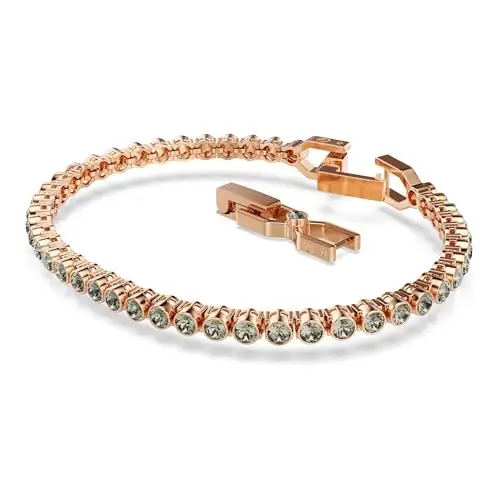 Swarovski Bracciale Tennis Imber Emily, Taglio Round, Nero, Placcato color oro rosa miniatura 2