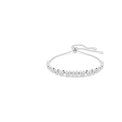 Swarovski Bracciale Tennis Imber, Tagli arrotondati misti, Bianco, Placcato rodio