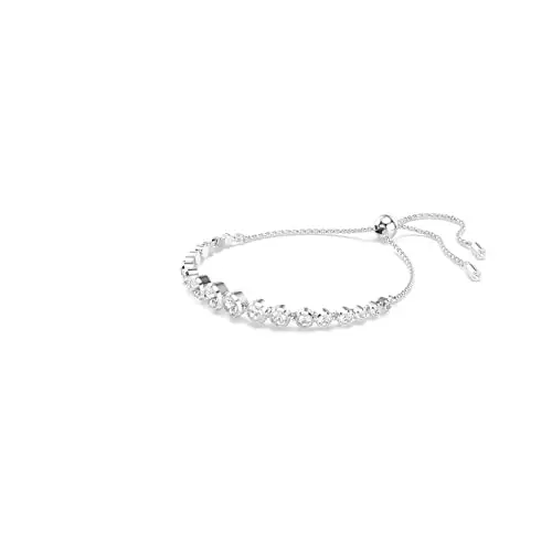 Swarovski Bracciale Tennis Imber, Tagli arrotondati misti, Bianco, Placcato rodio miniatura 2