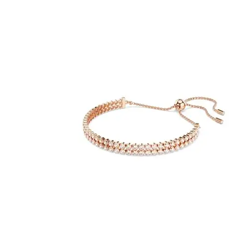 Swarovski Bracciale Tennis Matrix, Taglio Round, Bianco, Placcato color oro rosa miniatura 2