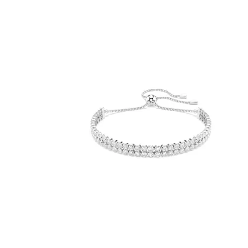 Swarovski Bracciale Tennis Matrix, Taglio Round, Bianco, Placcato rodio