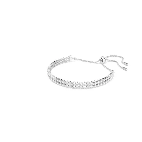 Swarovski Bracciale Tennis Matrix, Taglio Round, Bianco, Placcato rodio miniatura 2