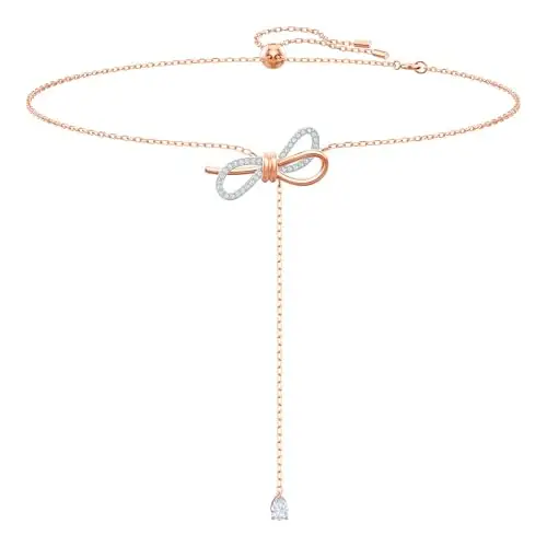 Swarovski Collana Lifelong Bow, Fiocco, Bianca, Mix di finiture