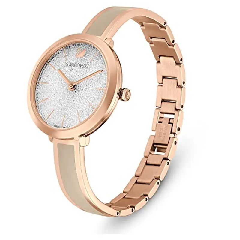 Swarovski Crystalline Aura Orologio Analogico al Quarzo, con Cinturino in Pelle e CristalliSwarovski in Cassa Placcata miniatura 2