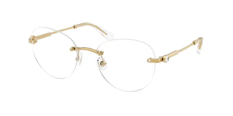 Swarovski Donna SK1021 4004 Montature da vista Metallo Oro Trasparente Pantos Normale