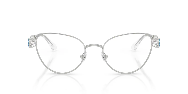 Swarovski Donna SK1024 401A Montature da vista Metallo Argento Trasparente Cat Eye Normale miniatura 2