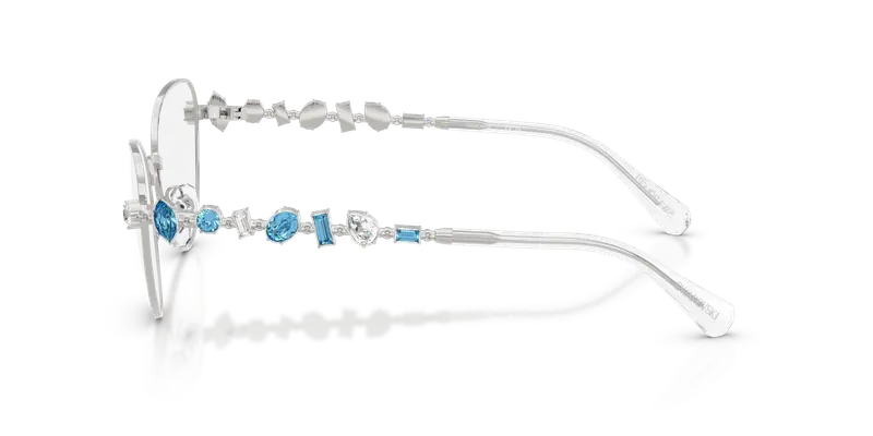 Swarovski Donna SK1024 401A Montature da vista Metallo Argento Trasparente Cat Eye Normale miniatura 3