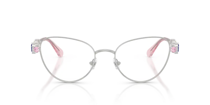 Swarovski Donna SK1024 401M Montature da vista Metallo Argento Trasparente Cat Eye Normale miniatura 2