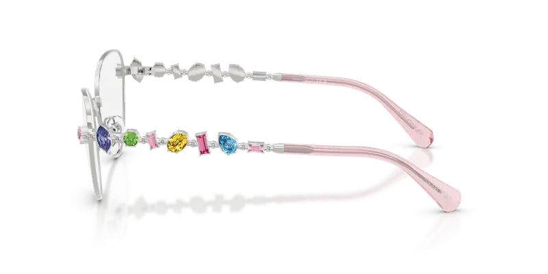 Swarovski Donna SK1024 401M Montature da vista Metallo Argento Trasparente Cat Eye Normale miniatura 3