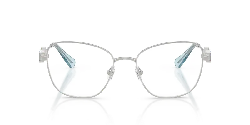 Swarovski Donna SK1025 401A Montature da vista Metallo Argento Trasparente Geometrica Normale miniatura 2