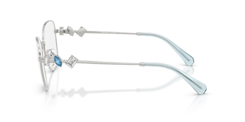 Swarovski Donna SK1025 401A Montature da vista Metallo Argento Trasparente Geometrica Normale miniatura 3