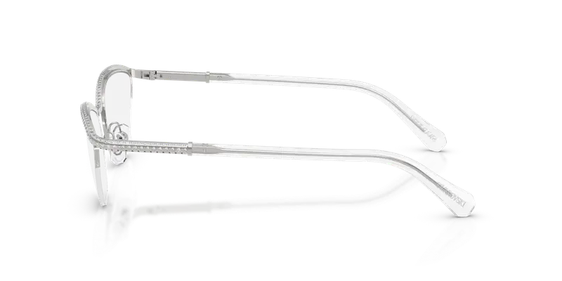 Swarovski Donna SK1026 4001 Montature da vista Metallo Argento Trasparente Rotonda Normale miniatura 3