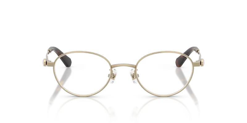 Swarovski Donna SK1028TD 4013 Montature da vista Titanio Oro Trasparente Rotonda Normale miniatura 2