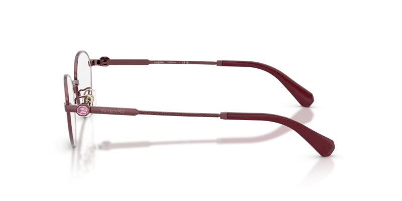 Swarovski Donna SK1028TD 4040 Montature da vista Titanio Viola Trasparente Rotonda Normale miniatura 3