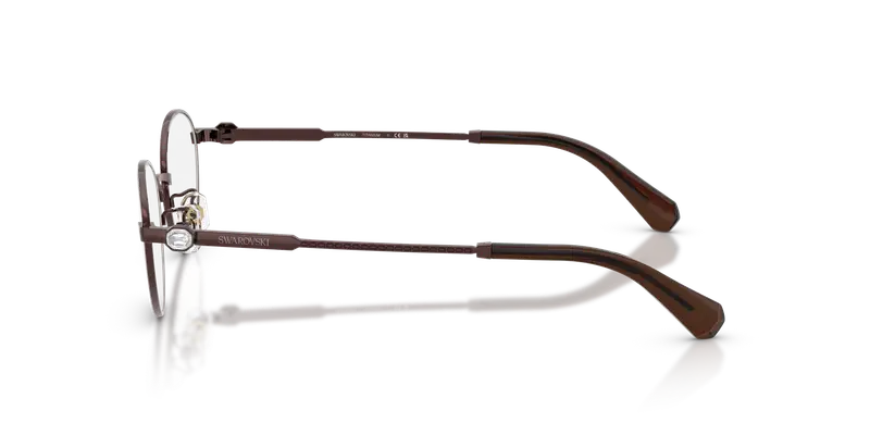 Swarovski Donna SK1028TD 4041 Montature da vista Titanio Marrone Trasparente Rotonda Normale miniatura 3