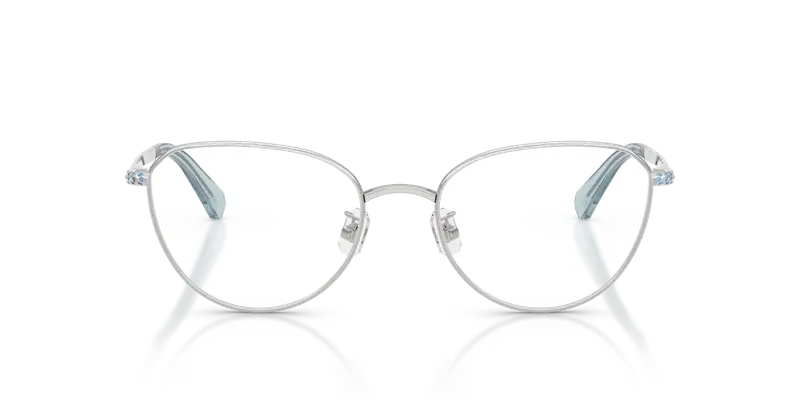 Swarovski Donna SK1029D 4020 Montature da vista Metallo Argento Trasparente Rotonda Normale miniatura 2