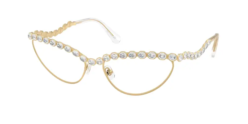Swarovski Donna SK1030  4004 Montature da vista Metallo Oro Trasparente Cat Eye Normale