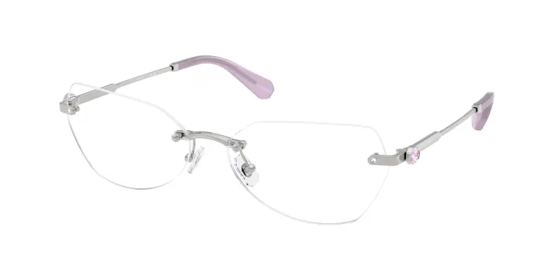 Donna SK1031 4001 Montature da vista Metallo Argento Trasparente Geometrica Normale