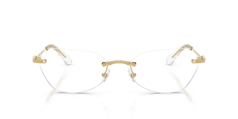 Donna SK1031 4004 Montature da vista Metallo Oro Trasparente Geometrica Normale miniatura 3