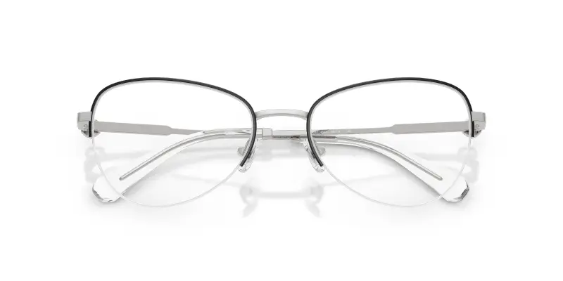 Donna SK1032 4045 Montature da vista Metallo Nero Trasparente Rotonda Normale miniatura 2