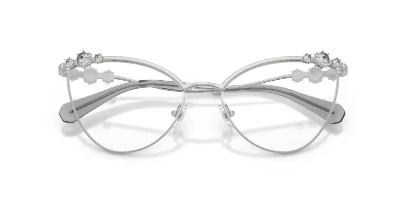 Donna SK1033 4001 Montature da vista Metallo Argento Trasparente Cat Eye Normale miniatura 2