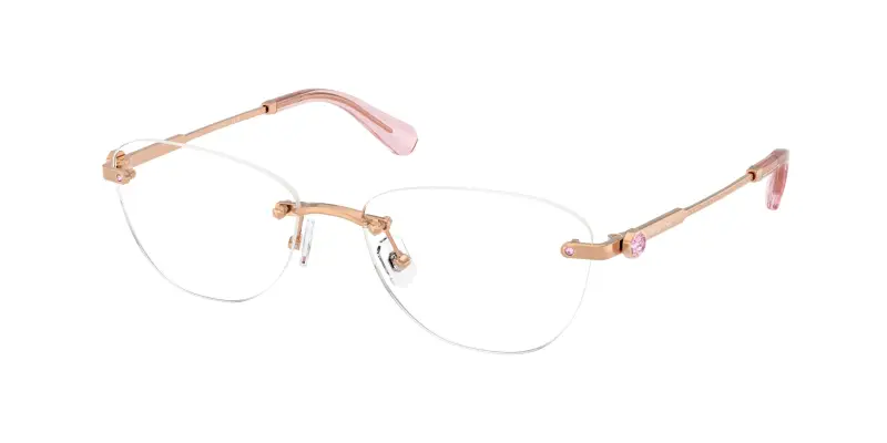 Donna SK1035D 4014 Montature da vista Metallo Oro Trasparente Rotonda Normale