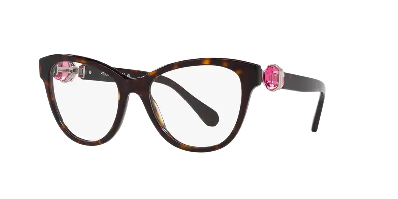 Swarovski Donna SK2004 1002 Montature da vista Acetato Marrone Trasparente Rotonda Normale miniatura 2