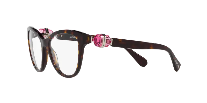 Swarovski Donna SK2004 1002 Montature da vista Acetato Marrone Trasparente Rotonda Normale miniatura 3