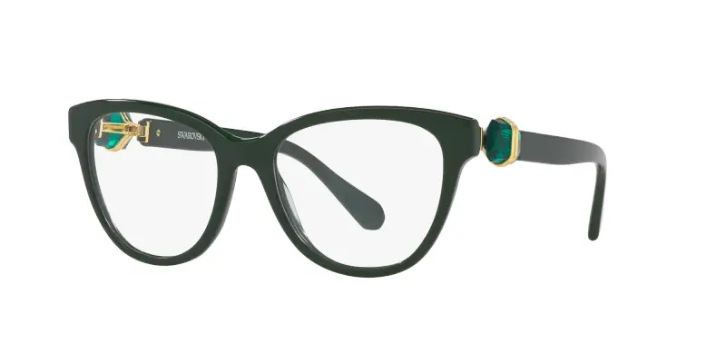 Donna SK2004 1026 Montature da vista Acetato Verde Trasparente Rotonda Normale miniatura 3