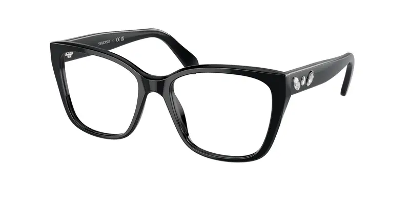 Swarovski Donna SK2008  1001 Montature da vista Acetato Nero Trasparente Geometrica Normale