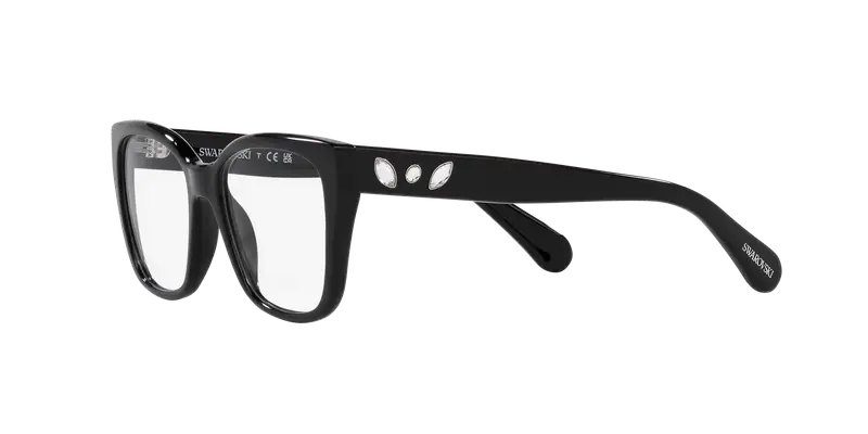 Swarovski Donna SK2008 1001 Montature da vista Acetato Nero Trasparente Geometrica Normale miniatura 3