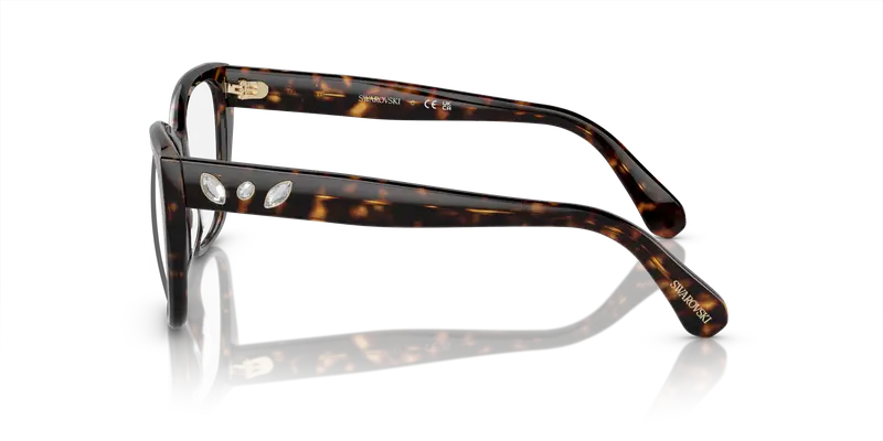 Swarovski Donna SK2008 1002 Montature da vista Acetato Tartaruga Trasparente Geometrica Normale miniatura 3