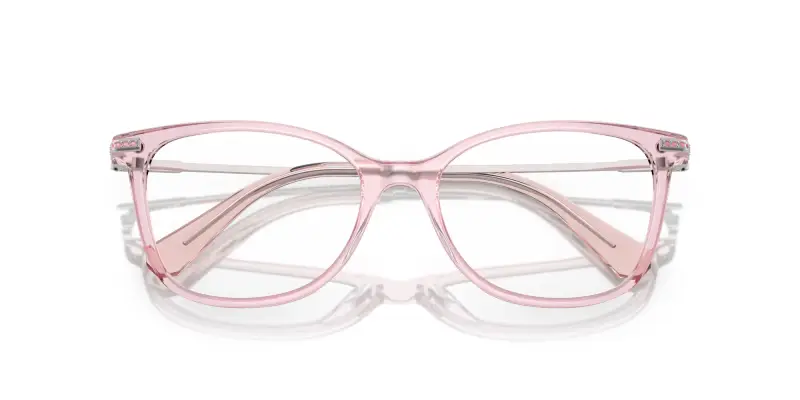 Donna SK2010 3001 Montature da vista Acetato Rosa Trasparente Squadrata Normale miniatura 2