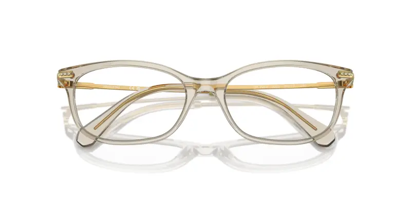 Donna SK2017 3003 Montature da vista Acetato Marrone Trasparente Squadrata Normale miniatura 2