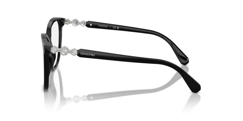 Swarovski Donna SK2020 1001 Montature da vista Acetato Nero Trasparente Squadrata Normale miniatura 3