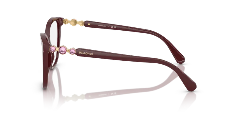 Swarovski Donna SK2020 1008 Montature da vista Acetato Viola Trasparente Squadrata Normale miniatura 3