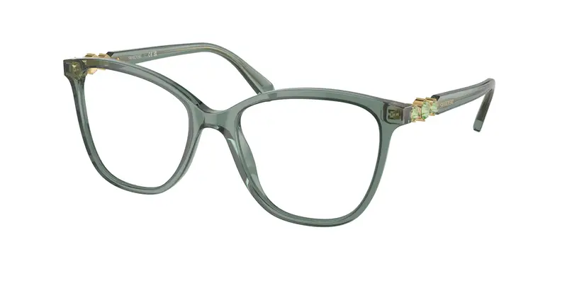 Swarovski Donna SK2020  1043 Montature da vista Acetato Verde Trasparente Squadrata Normale