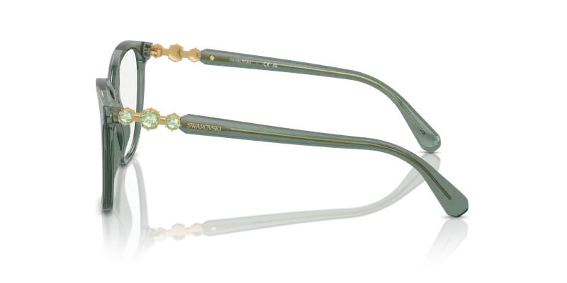 Swarovski Donna SK2020 1043 Montature da vista Acetato Verde Trasparente Squadrata Normale miniatura 3