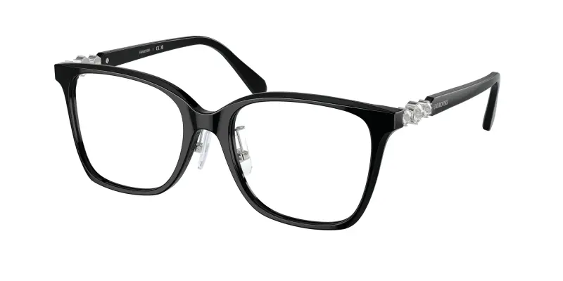 Donna SK2026D 1001 Montature da vista Acetato Nero Trasparente Geometrica Normale